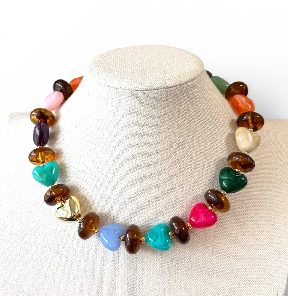 The Sweetheart Necklace: resin that looks like gemstones