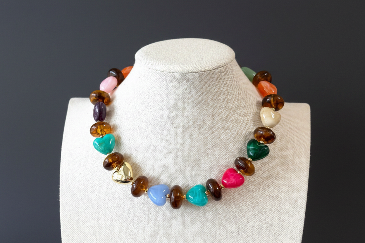 The Sweetheart Necklace: resin that looks like gemstones