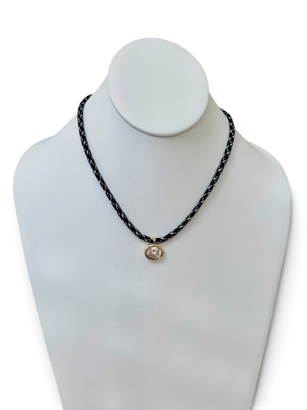 The Luxe Cord Necklace: Various Paracords with a faceted gemstone like pendant