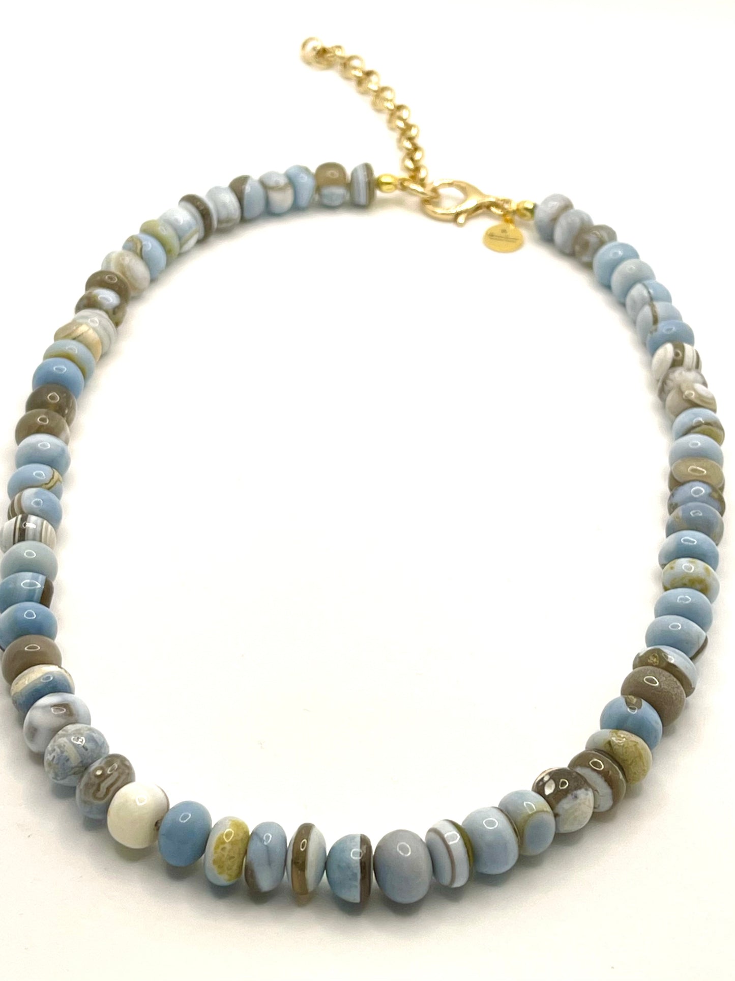 Darker Wash Denim Opal Necklace