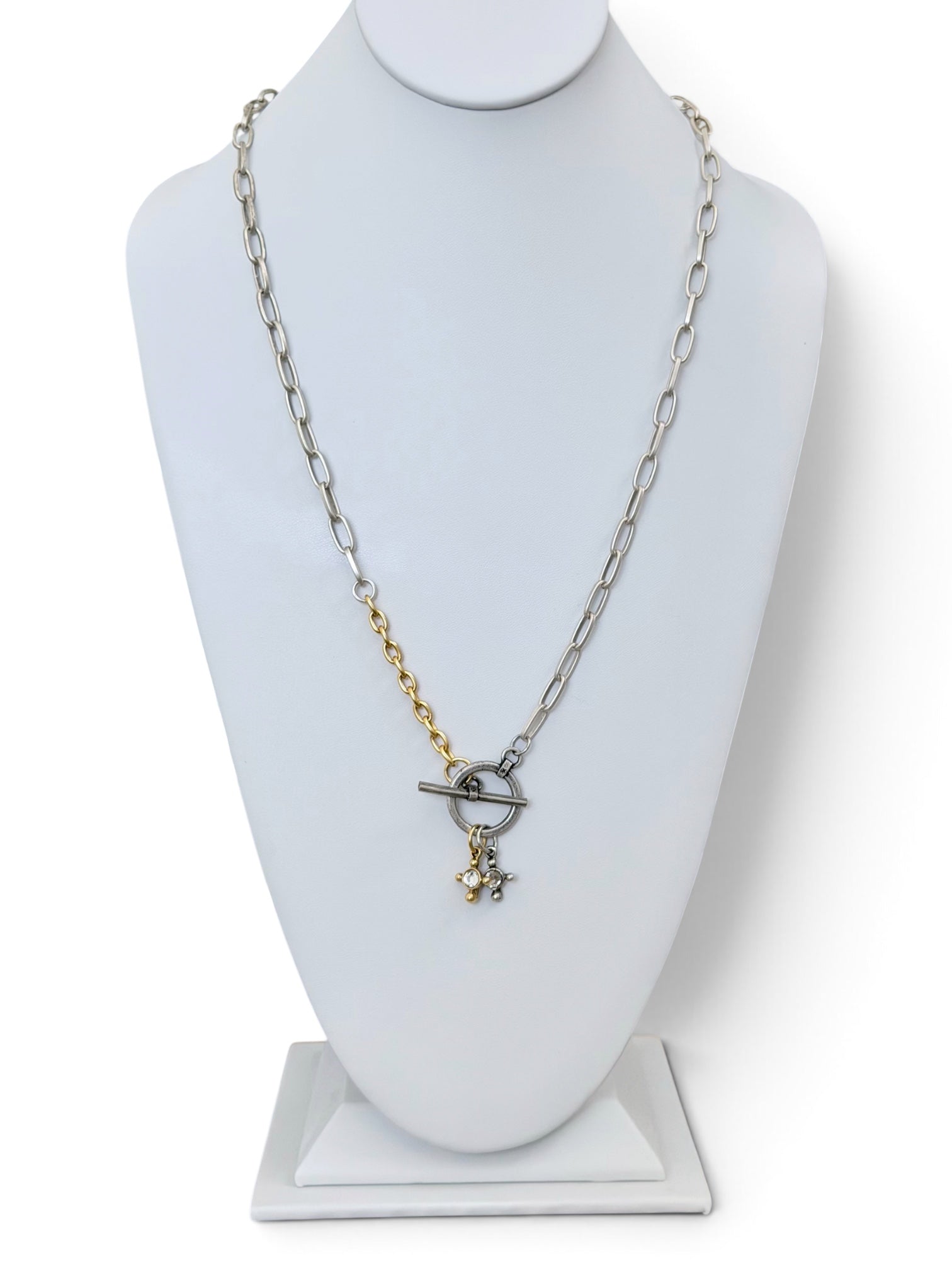 Common Ground Necklace: Silver & Gold chain and charms OOAK