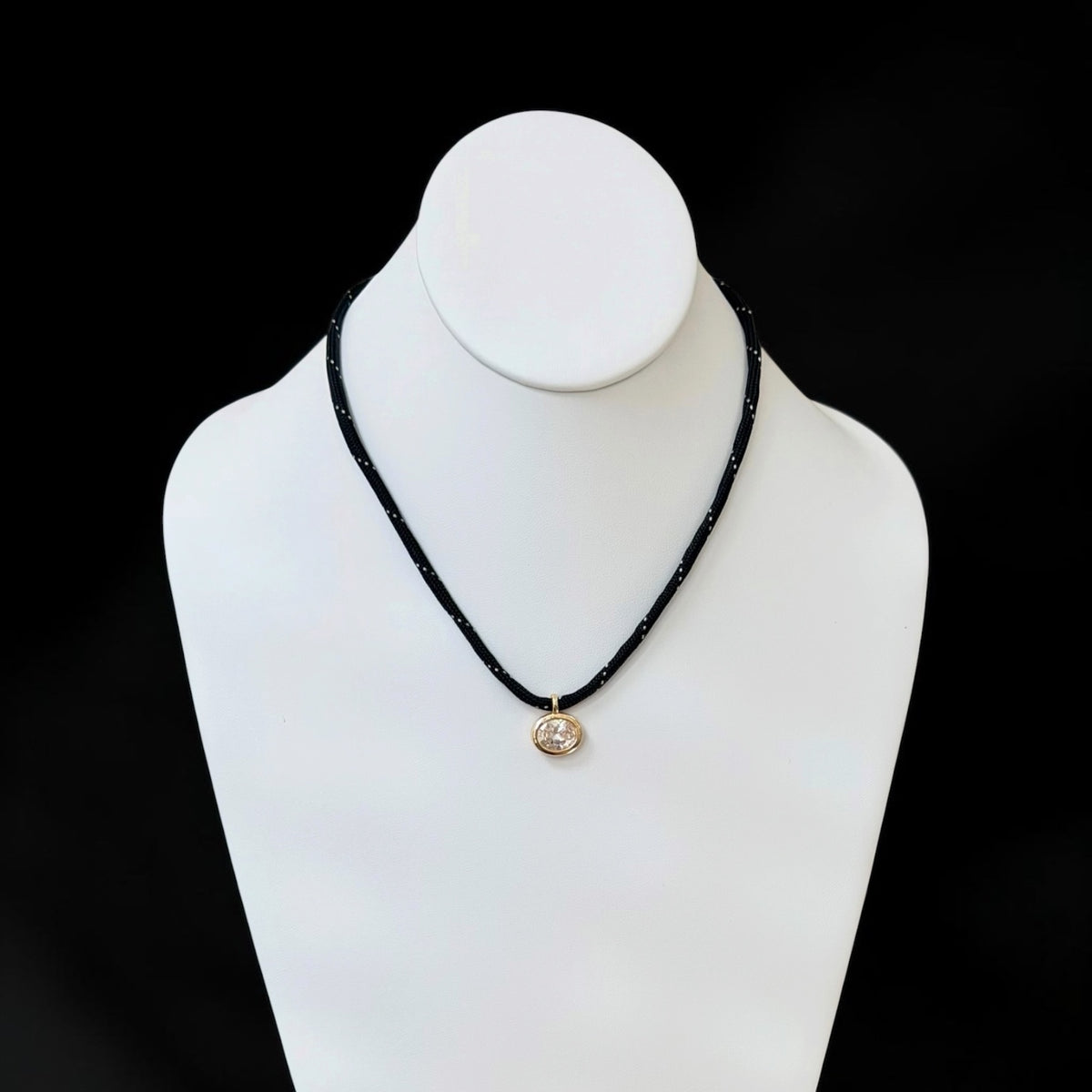 The Luxe Cord Necklace: Various Paracords with a faceted gemstone like pendant