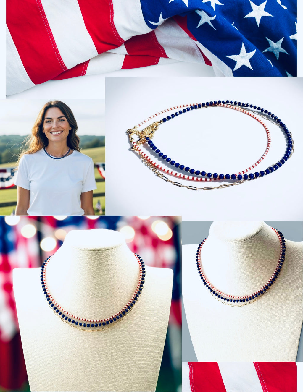 Stars & Stripes Stack: 3 necklaces