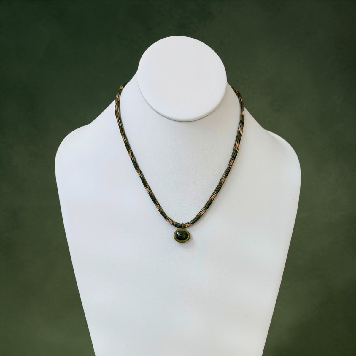 The Luxe Cord Necklace: Various Paracords with a faceted gemstone like pendant