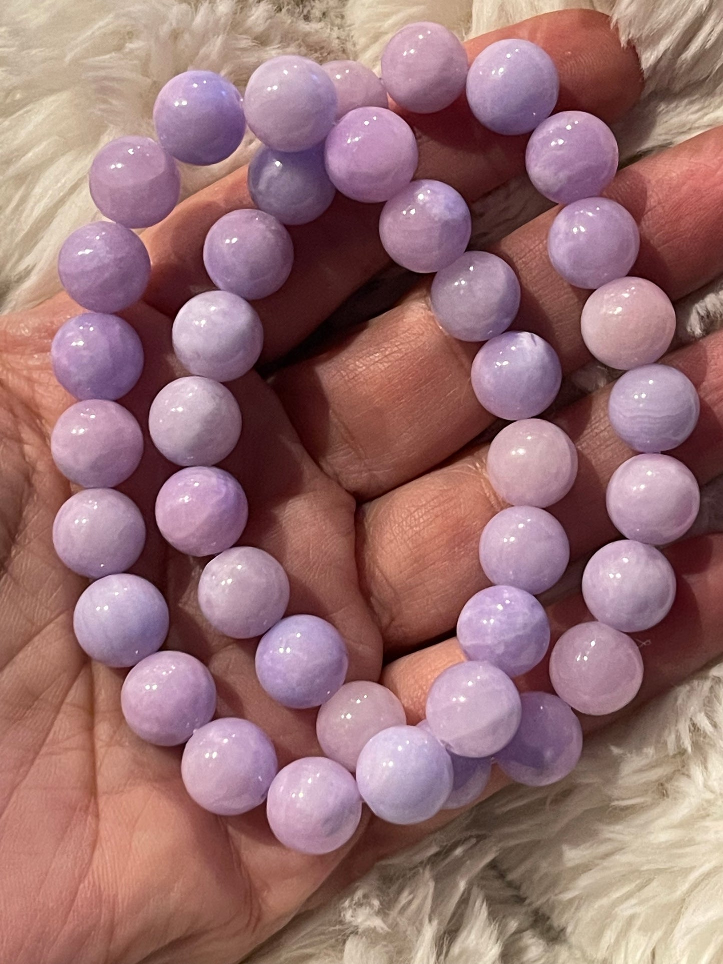 Violet Vibes Bracelet: Purple Jade Gemstone 10mm Beads