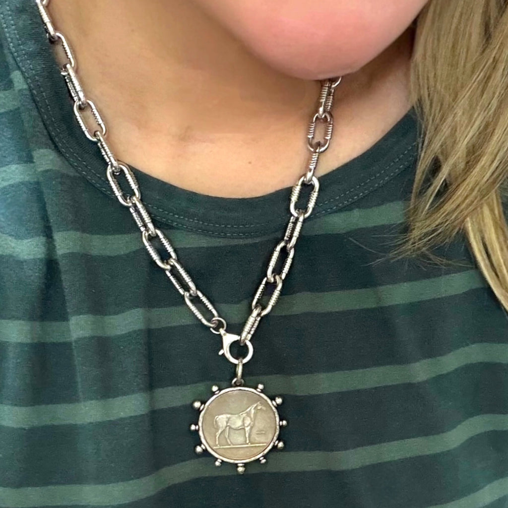 Silver Saddle Necklace OOAK