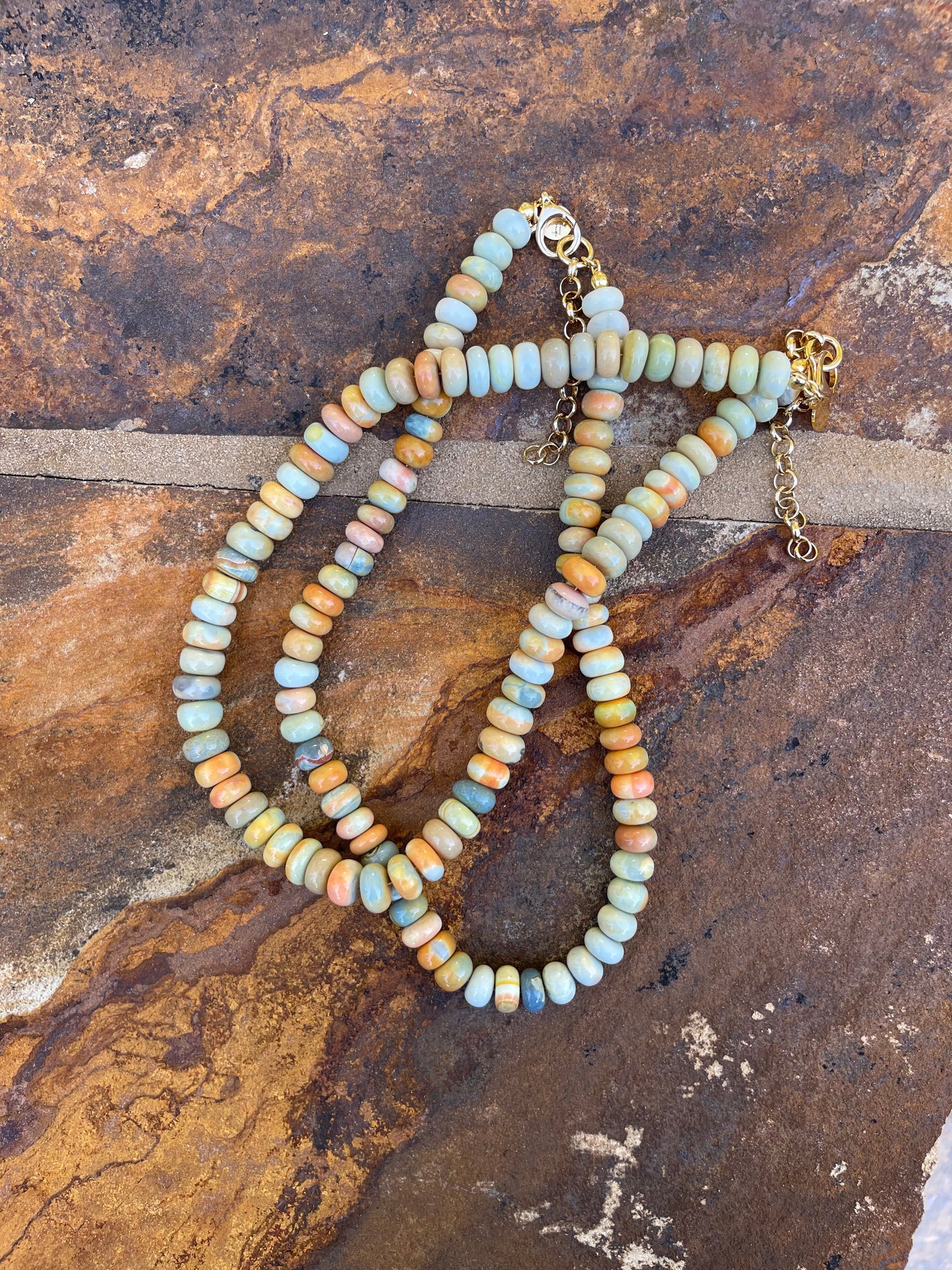 Harvest Moon Opal Necklace in 2 Options: Large Beads or Smaller Beads