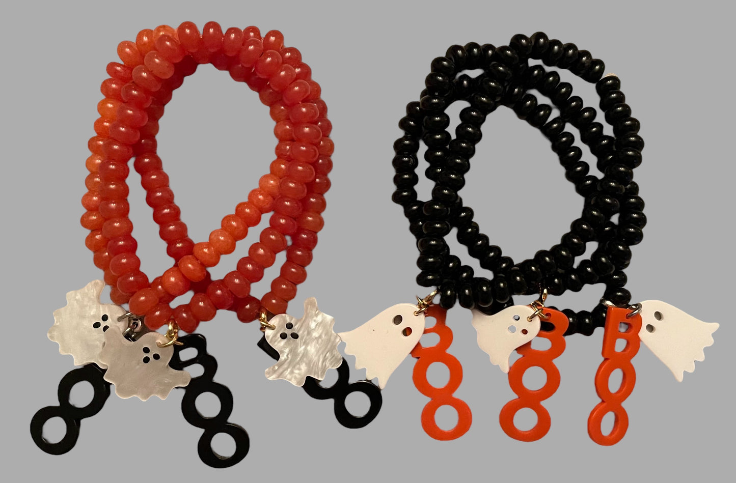 Ghostly Glam Bracelet: Limited Edition Natural Stone (Jade and Onyx) Stretch Bracelet 2 Options