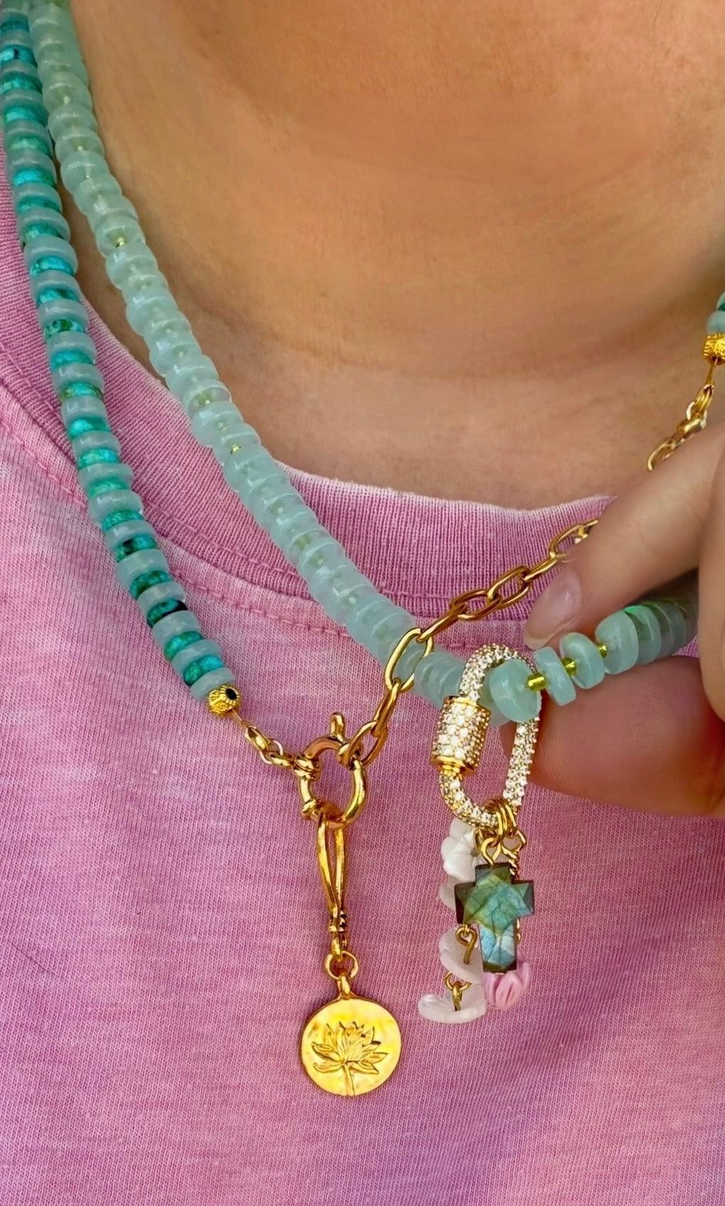 Aquamarine Essence Necklace: Choice of Gold or Silver