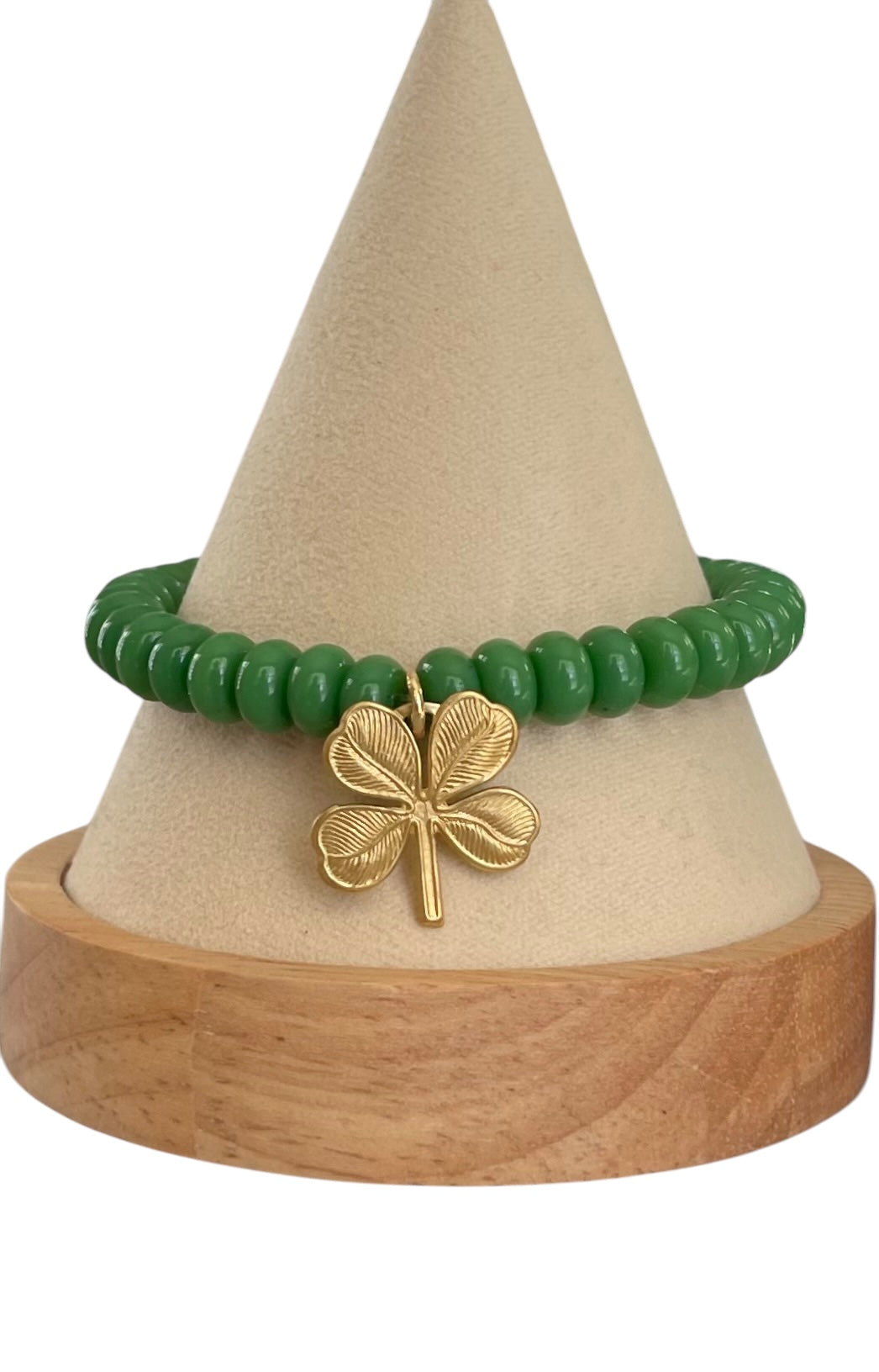 Lucky You Bracelet: Acrylic and glass beads—You choose! Also, Choose from 3 charms to make your bracelet custom 🍀