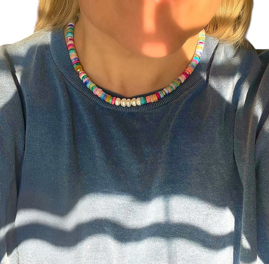 Summer Solstice Necklace: Opals, Agates, Jade & Pearls OOAK