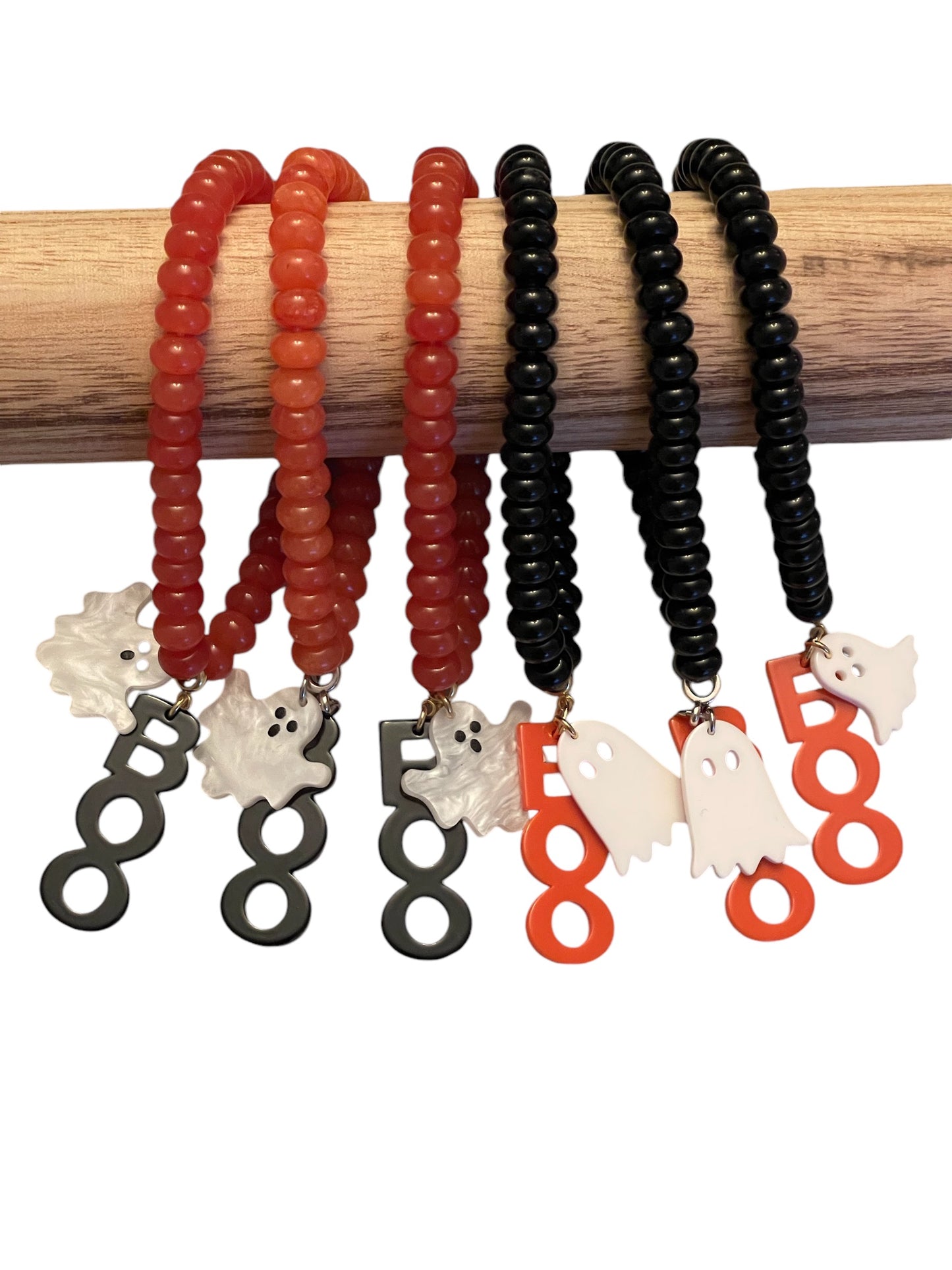 Ghostly Glam Bracelet: Limited Edition Natural Stone (Jade and Onyx) Stretch Bracelet 2 Options