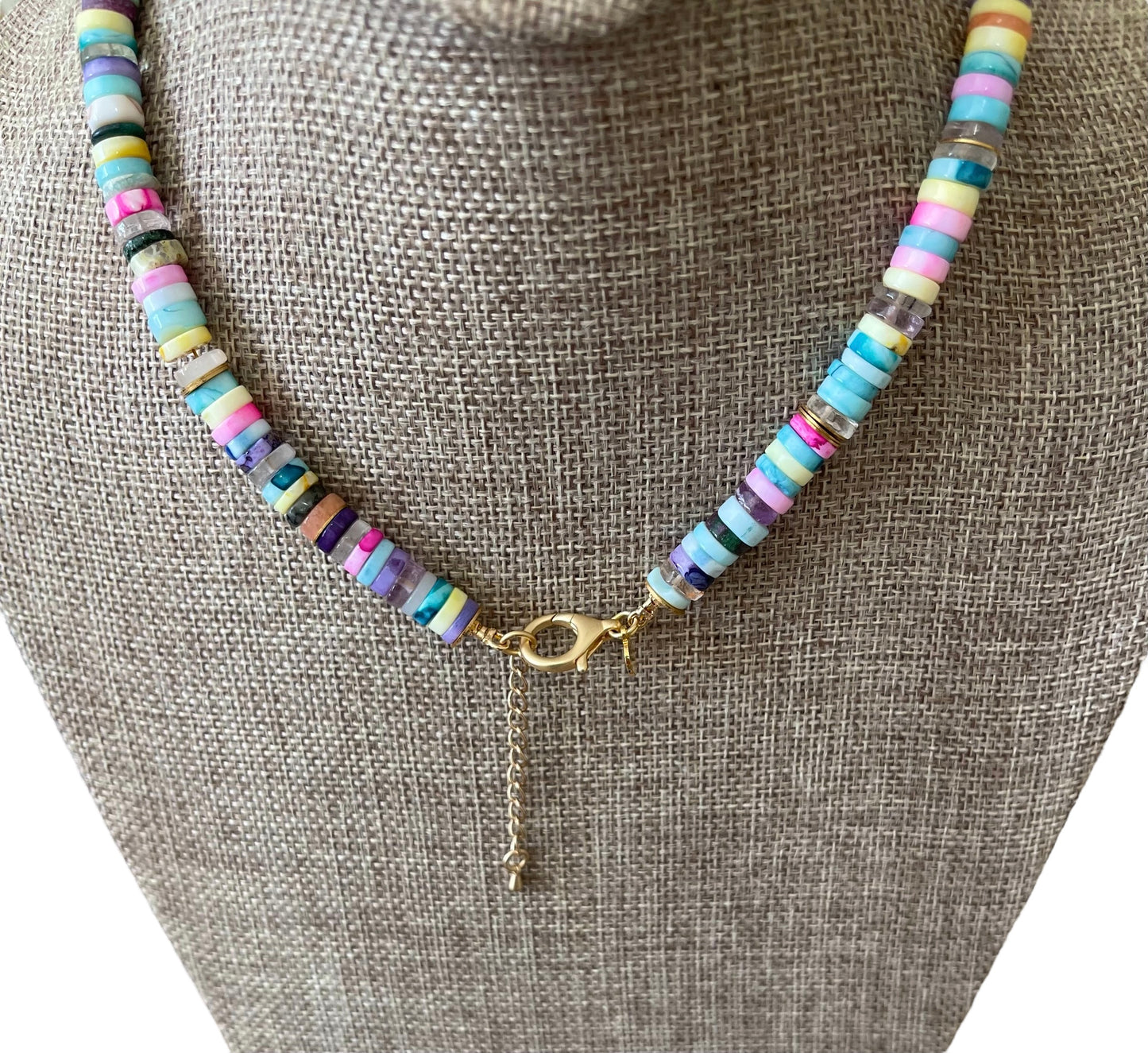 Confetti Coast Necklace: Multi Mixed Gemstones in beautiful bright tones One with Gold accents & One with Silver