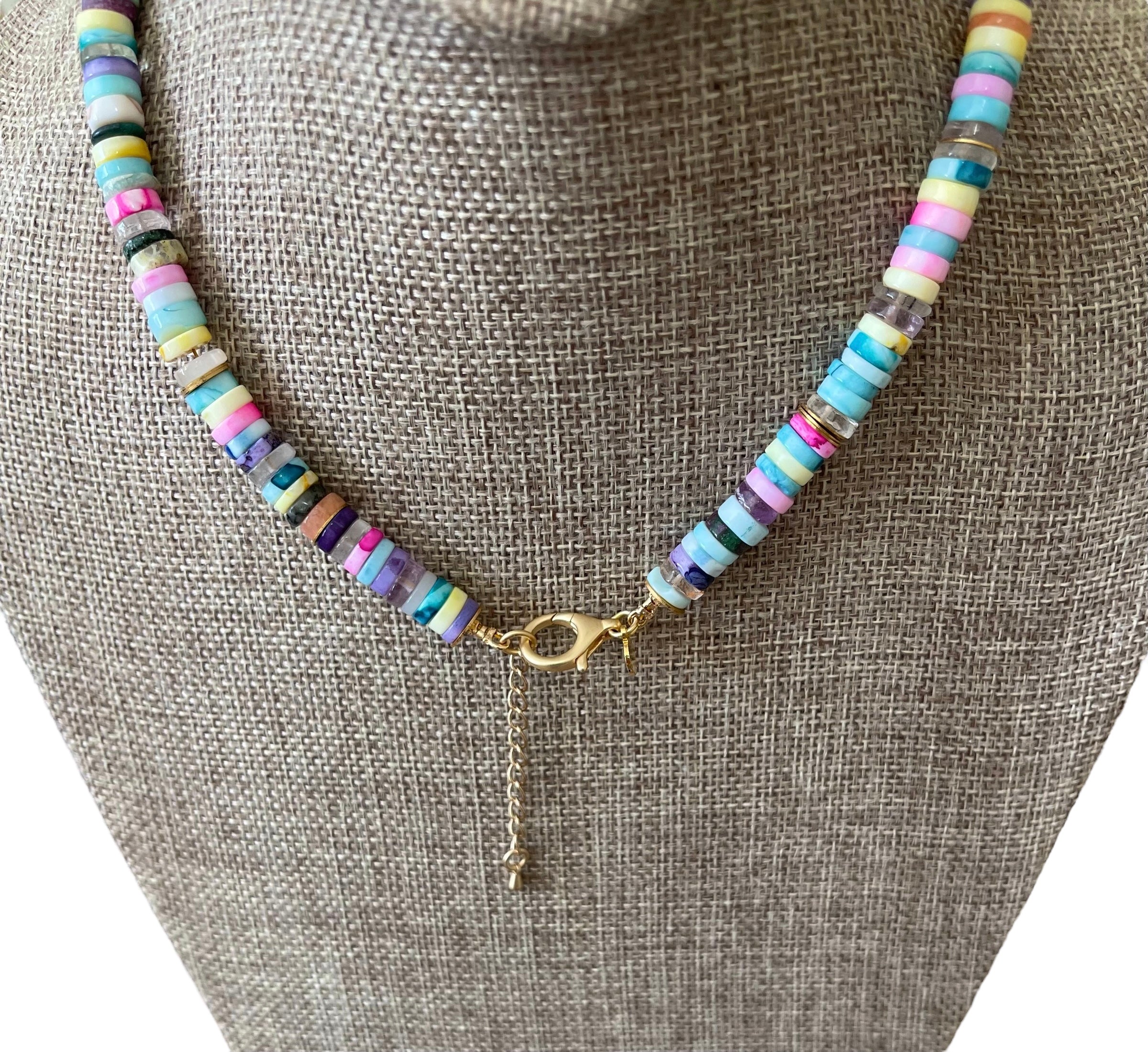 Confetti Coast Necklace: Multi Mixed Gemstones in beautiful bright tones One with Gold accents & One with Silver