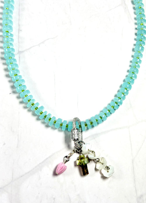 Aquamarine Essence Necklace: Choice of Gold or Silver