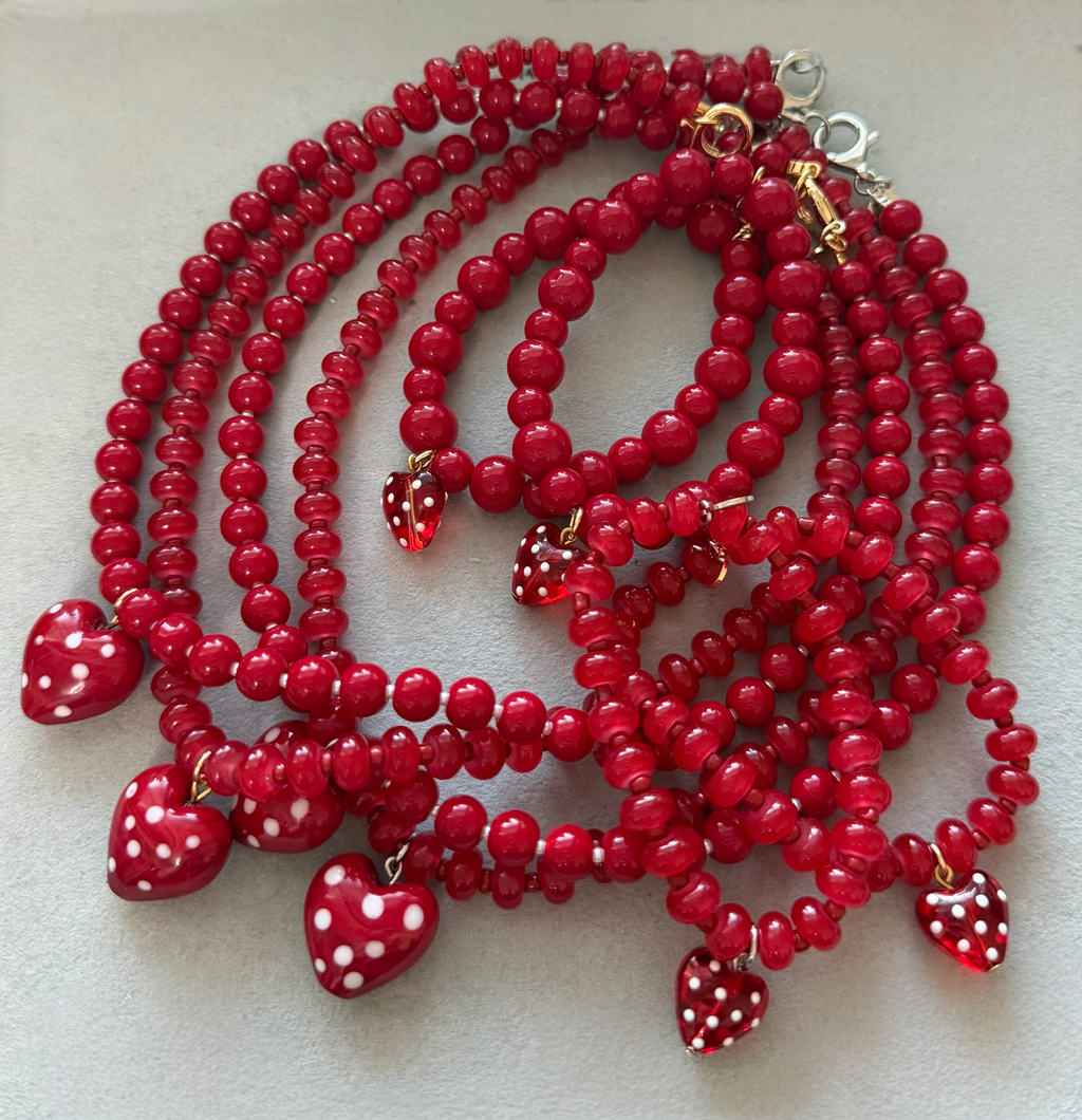 The Polka Dot Heart Stretch Bracelet