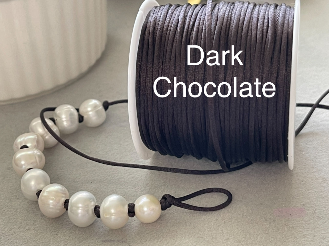 Satiny Pearls Bracelet: Freshwater Pearls Hand Knotted on Satin Cord in Stunning Fall/Winter Tones Gold or Silver Clasp