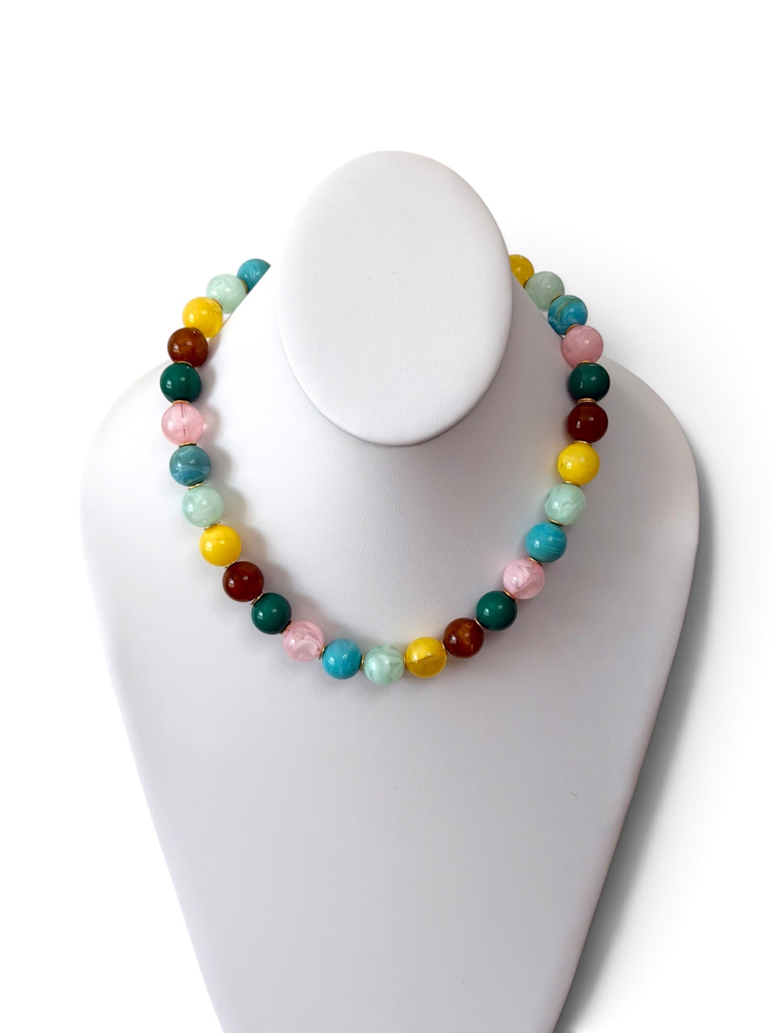 Gelato Gems Necklace: Resin beads with gold accents