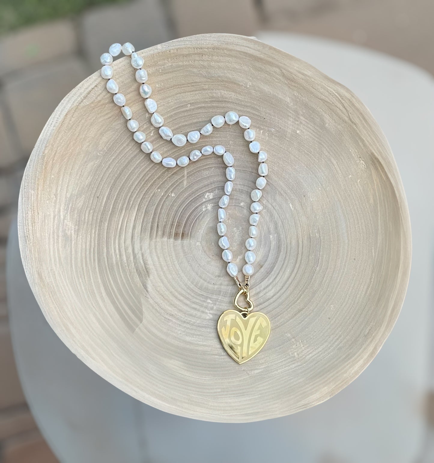 Can’t Buy Me Love Necklace: High Quality Lustrous Pearls HandKnotted on Black Silk Gold Heart Clasp and Love Heart Pendant OOAK