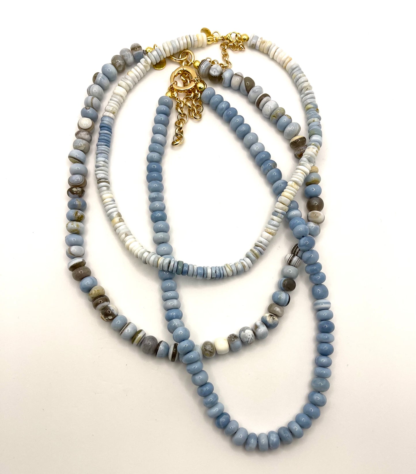 Light Wash Denim Opal Necklace