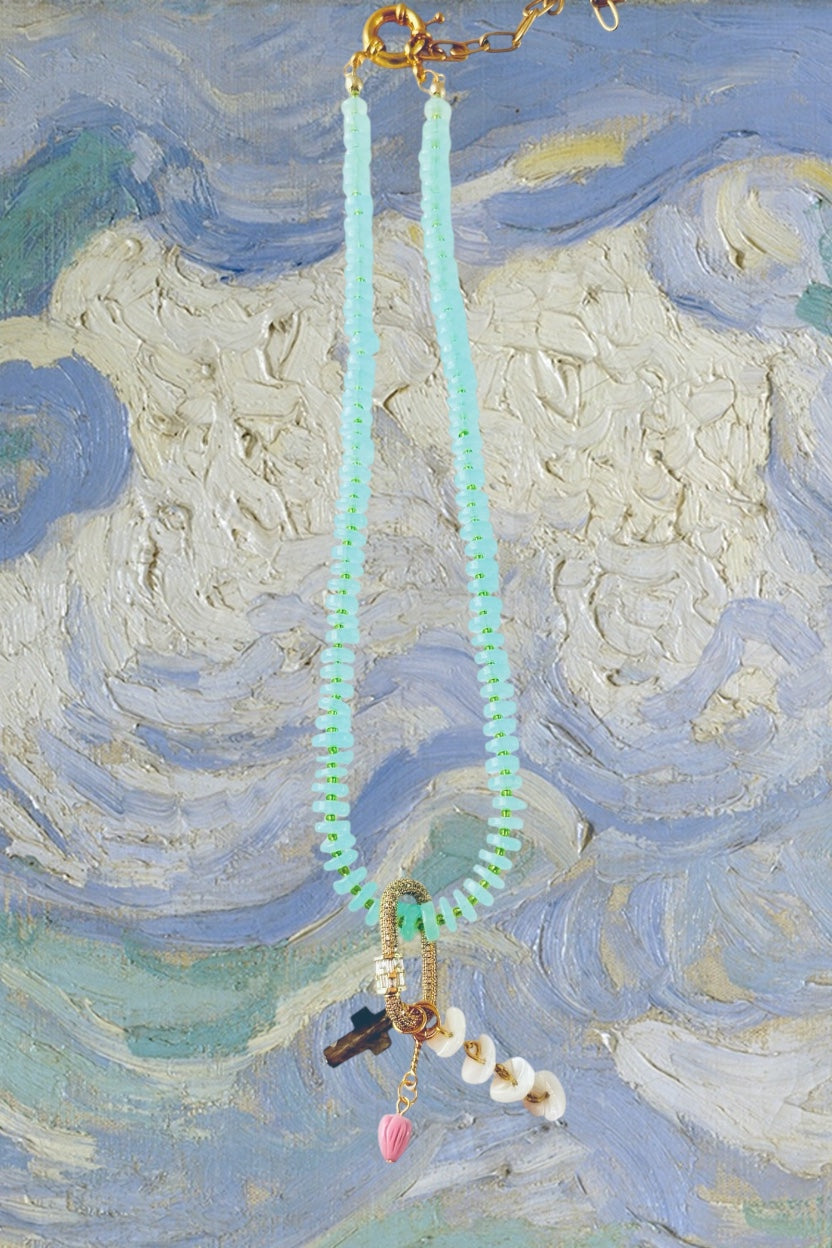 Aquamarine Essence Necklace: Choice of Gold or Silver