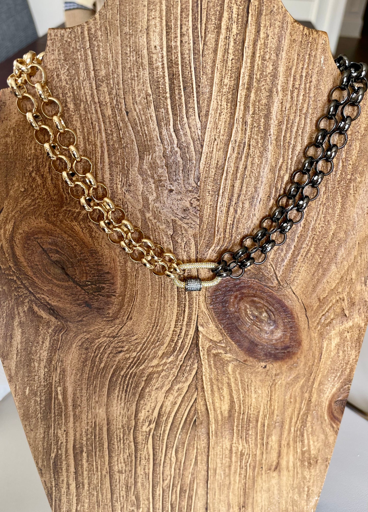 Gunmetal & Gold Necklace