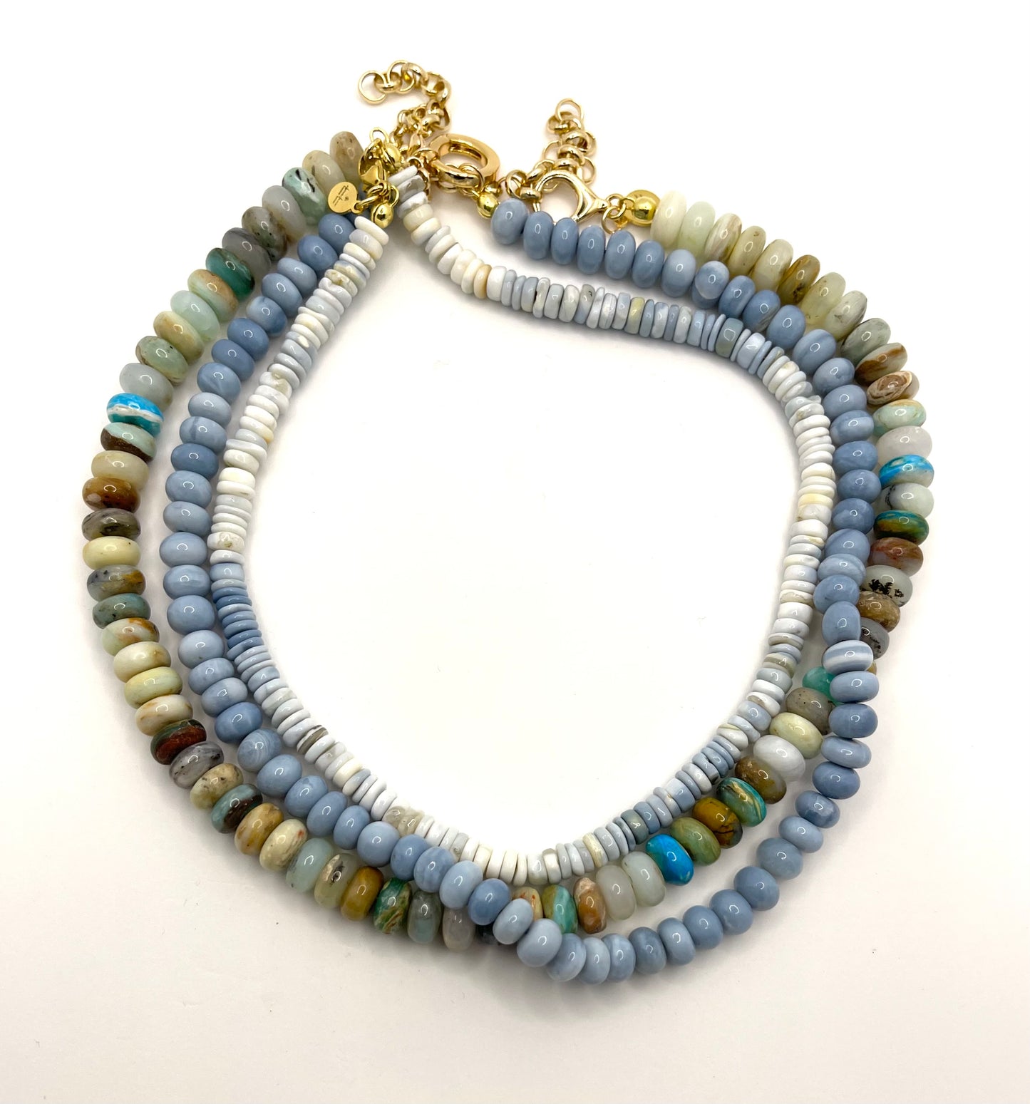 Light Wash Denim Opal Necklace