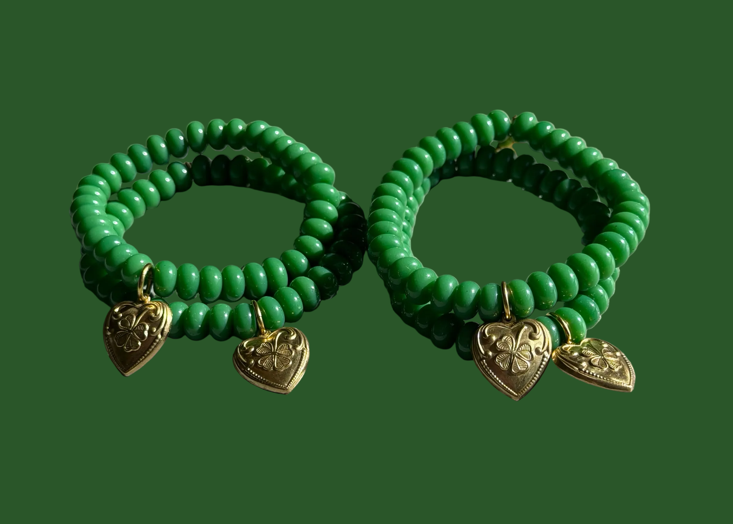 Lucky You Bracelet: Acrylic and glass beads—You choose! Also, Choose from 3 charms to make your bracelet custom 🍀