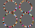 The Color Cashe Strand: Gemstone looking resin beads w/ gold accents