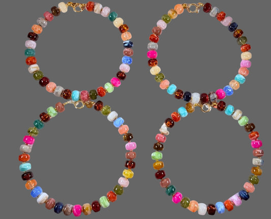 The Color Cashe Strand: Gemstone looking resin beads w/ gold accents