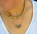 The Something Extra Necklace: OOAK Brushed Gold beads w/Colorful accent beads