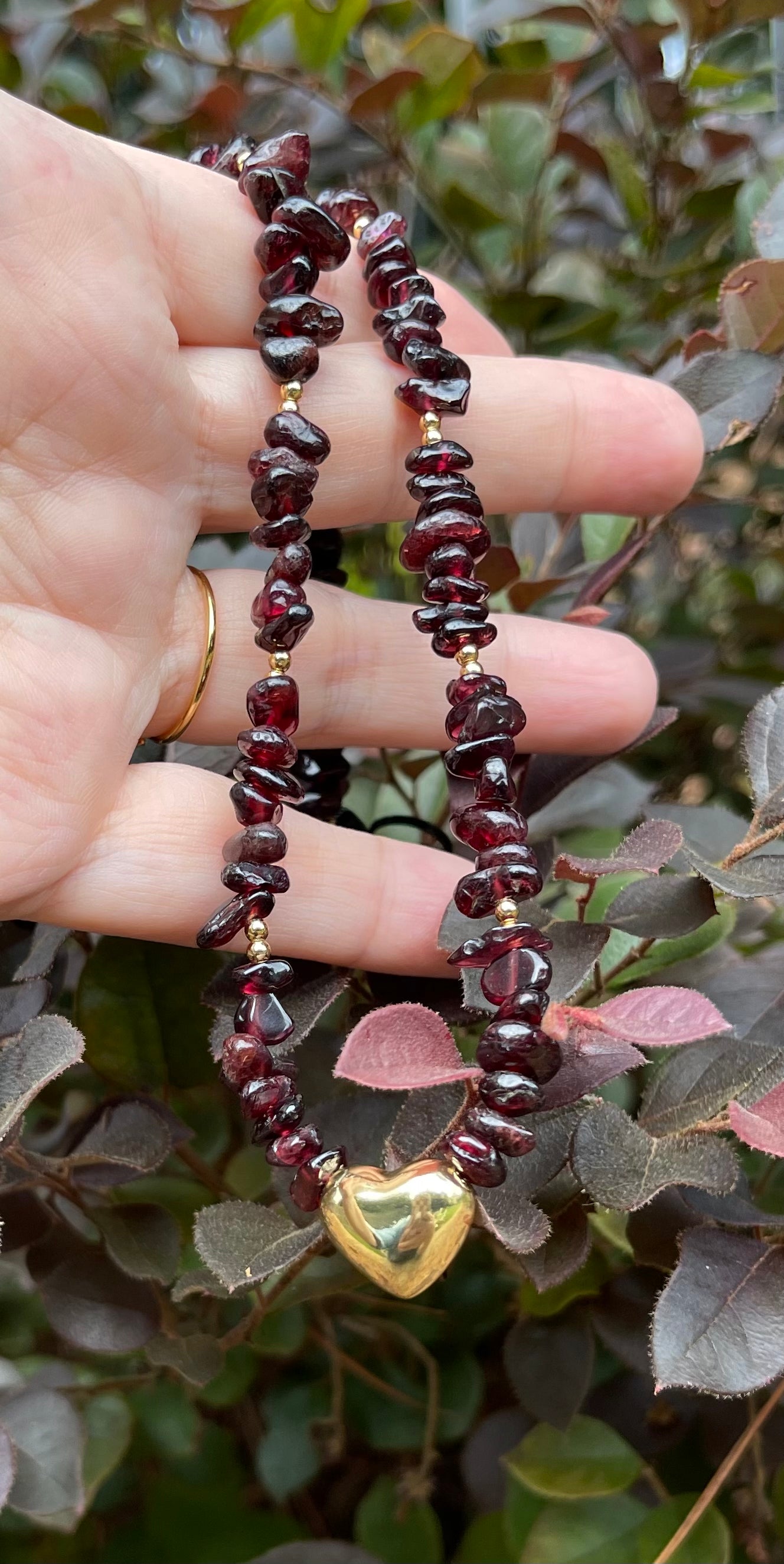 Garnets & Gold Necklace