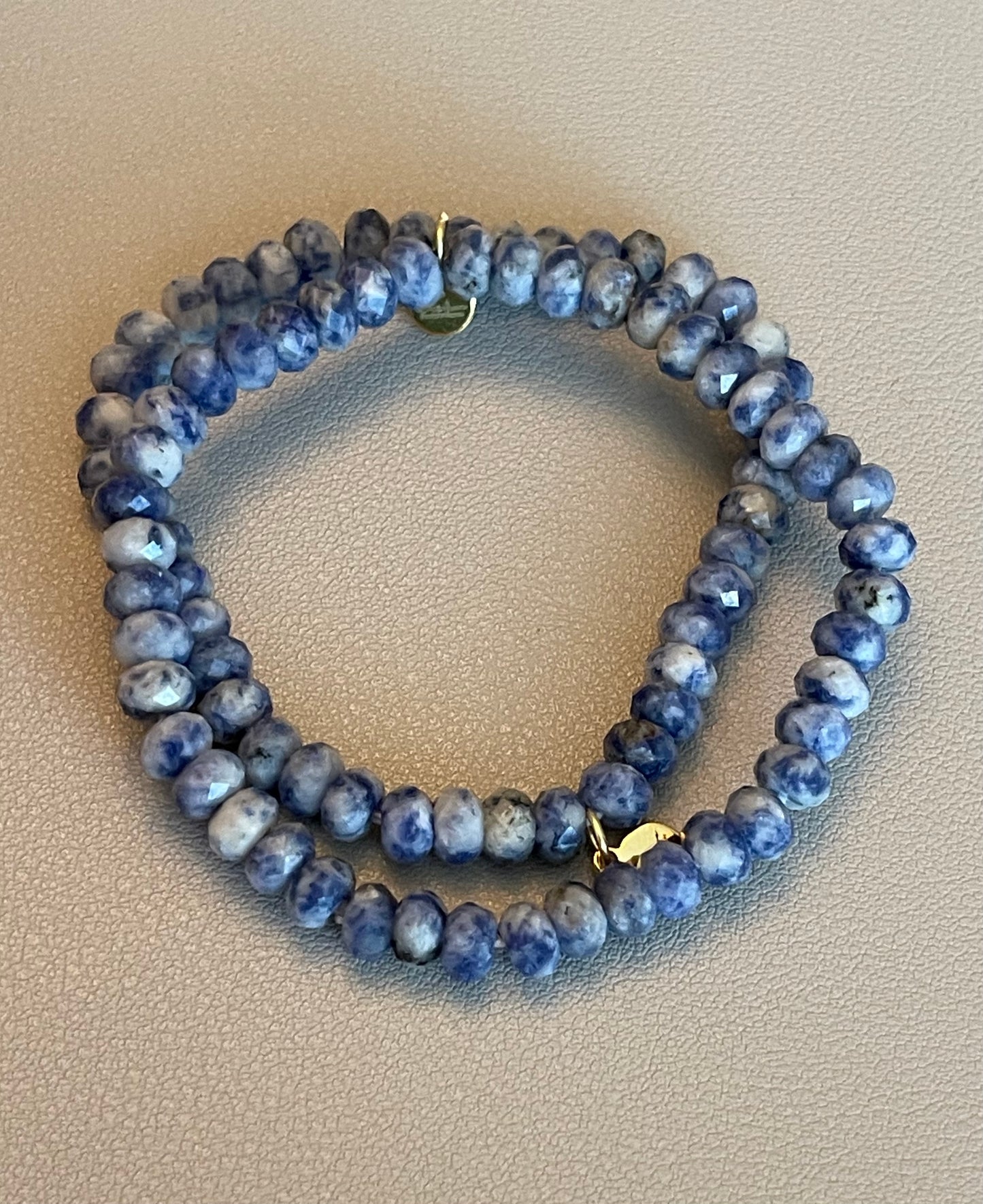 Sodalite Sparkle Stretch Bracelet: Natural Sodalite Stone Faceted for Sparkle