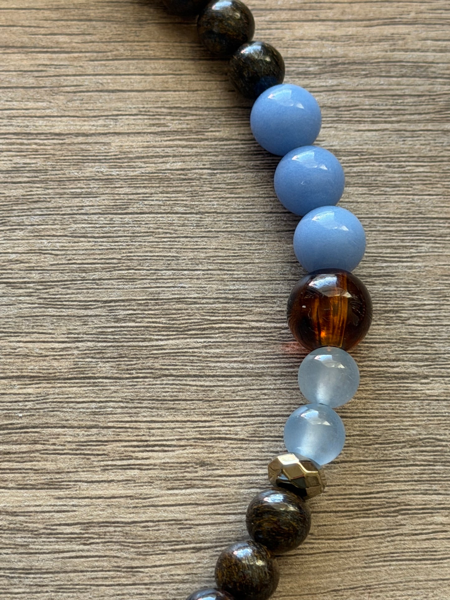 Ash & Sky Necklace: Warm & Cool collide in this Mixed Gemstone design