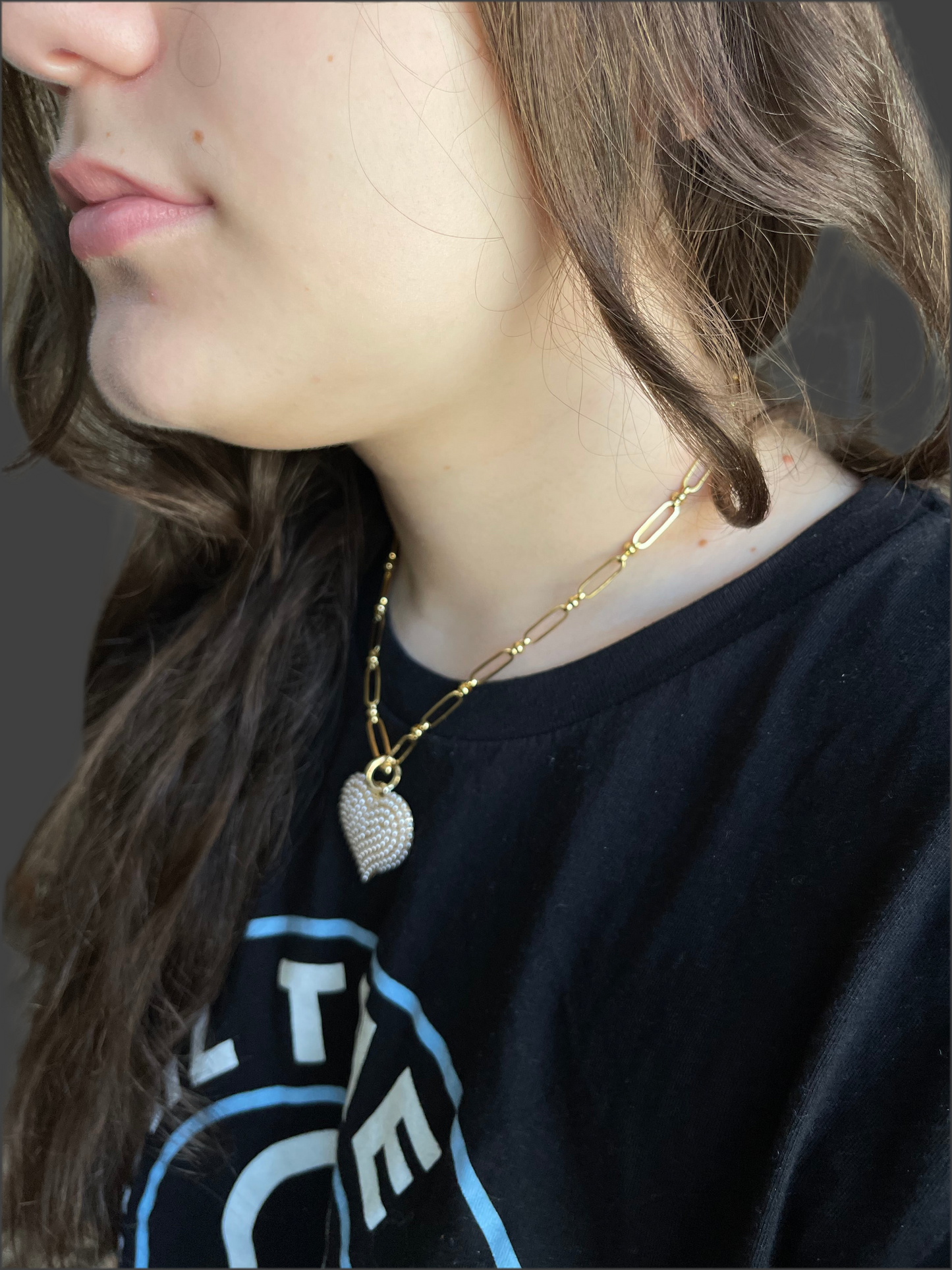 Big Pearly Heart Necklace