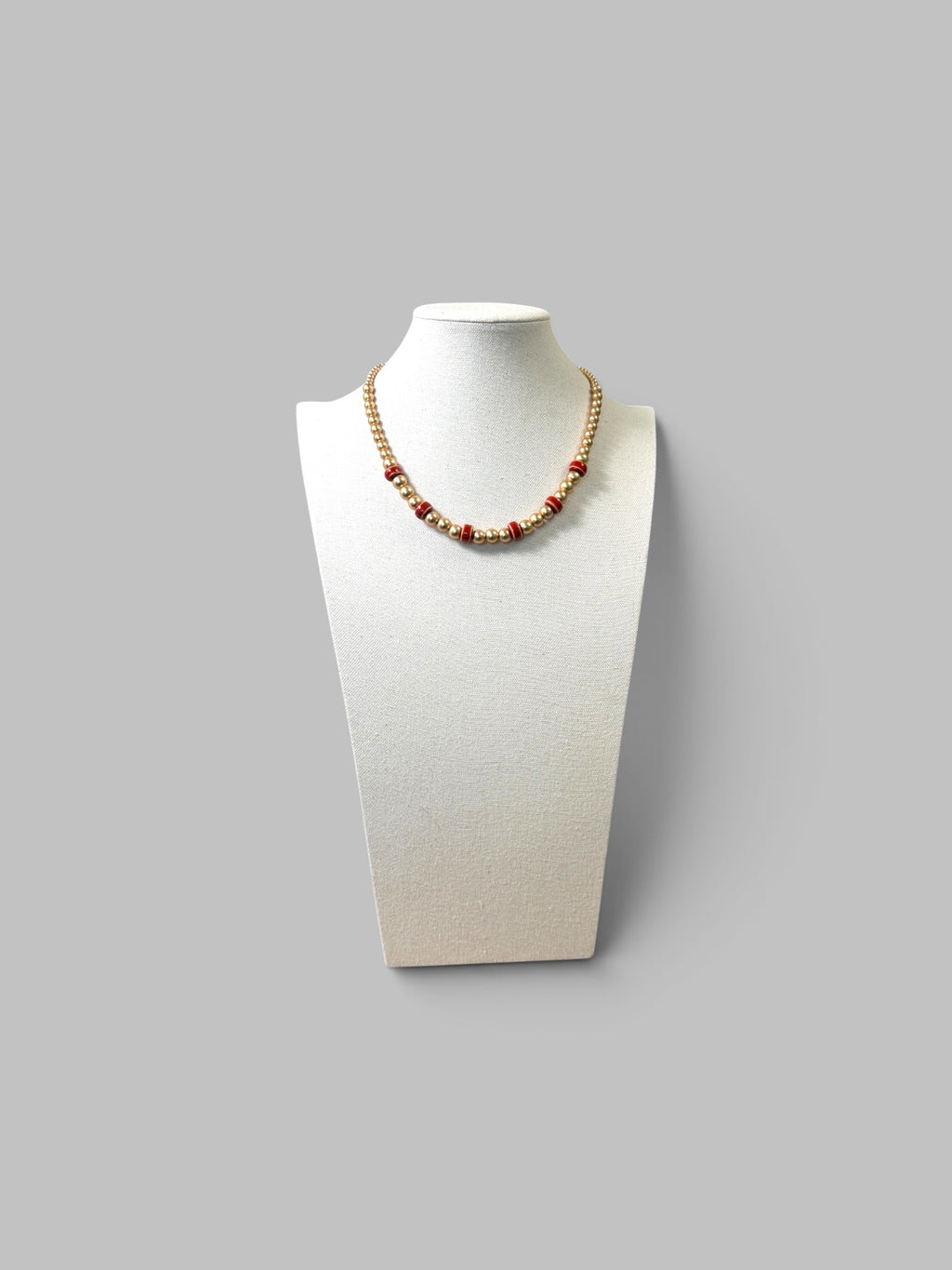 Gilded Rouge:Matte Hematite beads with Ceramic accents OOAK