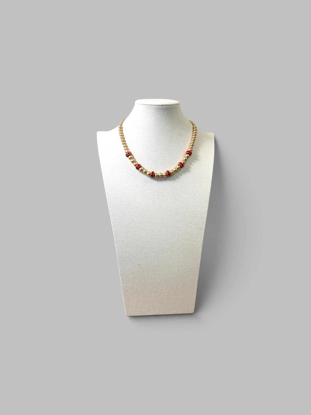 Gilded Rouge:Matte Hematite beads with Ceramic accents OOAK