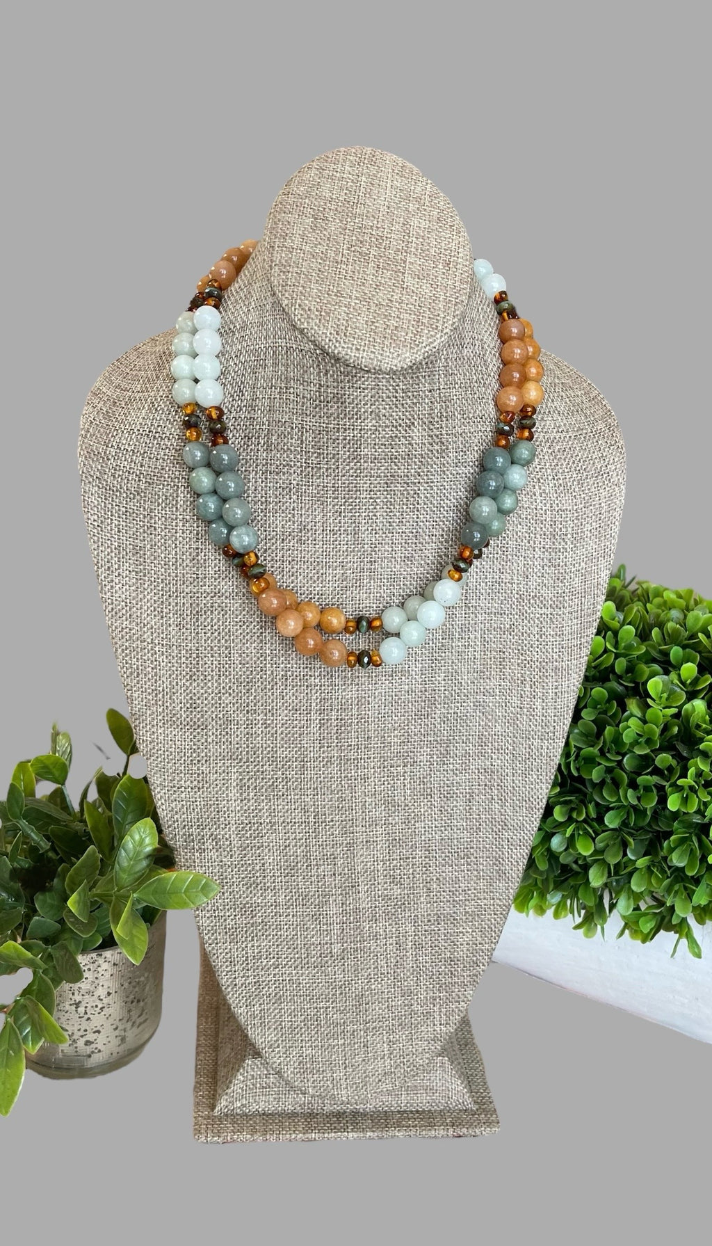 The Seraphina Necklace: Jade, Baltic Amber, and Czech glass
