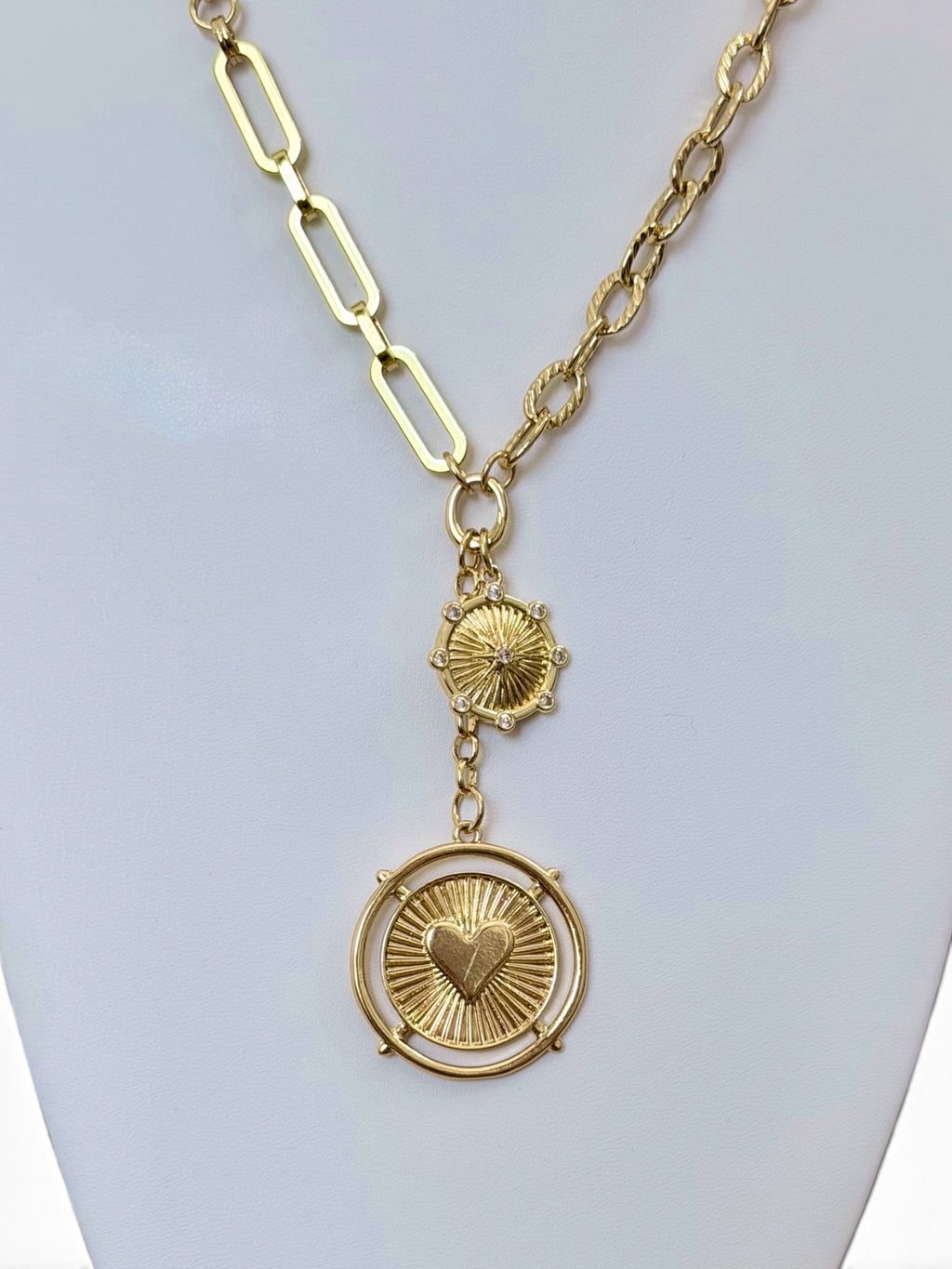 The Beloved Necklace: varying chains come together with two unique pendants