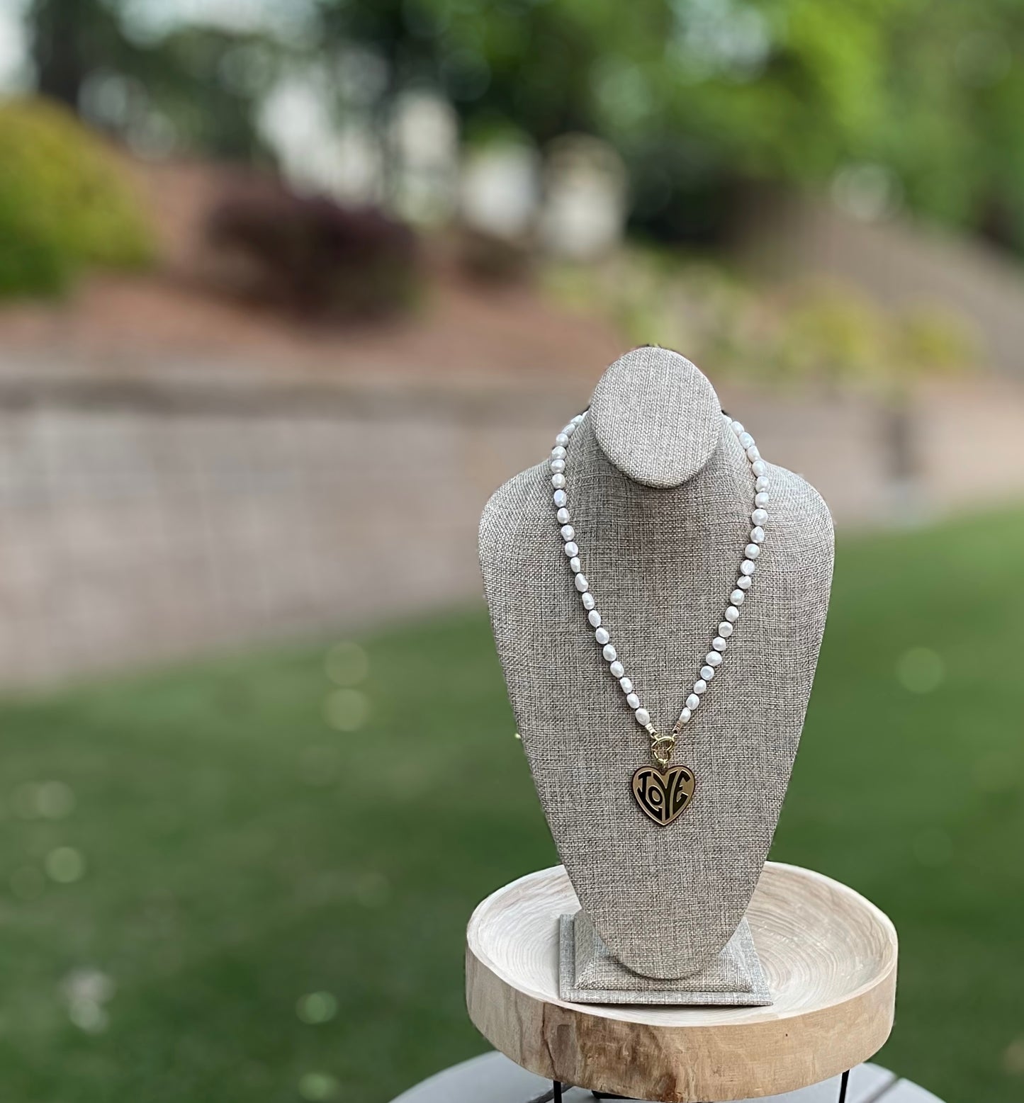 Can’t Buy Me Love Necklace: High Quality Lustrous Pearls HandKnotted on Black Silk Gold Heart Clasp and Love Heart Pendant OOAK