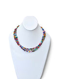 Serendipity Necklace: Mixed glass & Ceramic beads Gold clasp