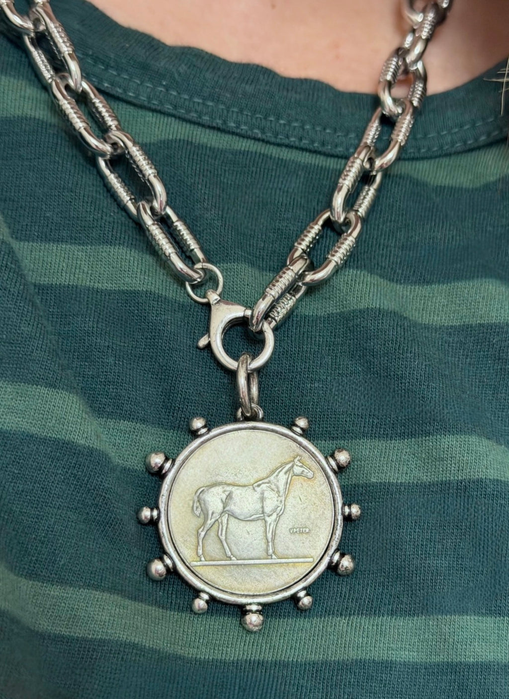 Silver Saddle Necklace OOAK