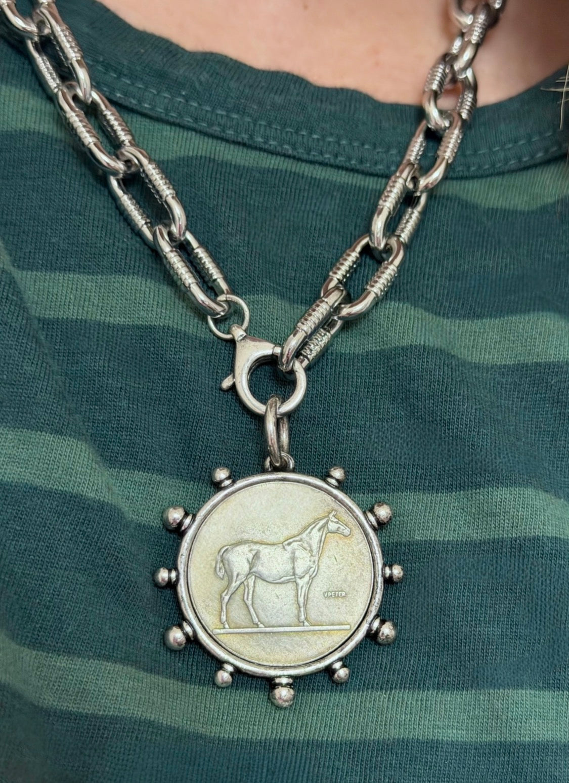 Silver Saddle Necklace OOAK
