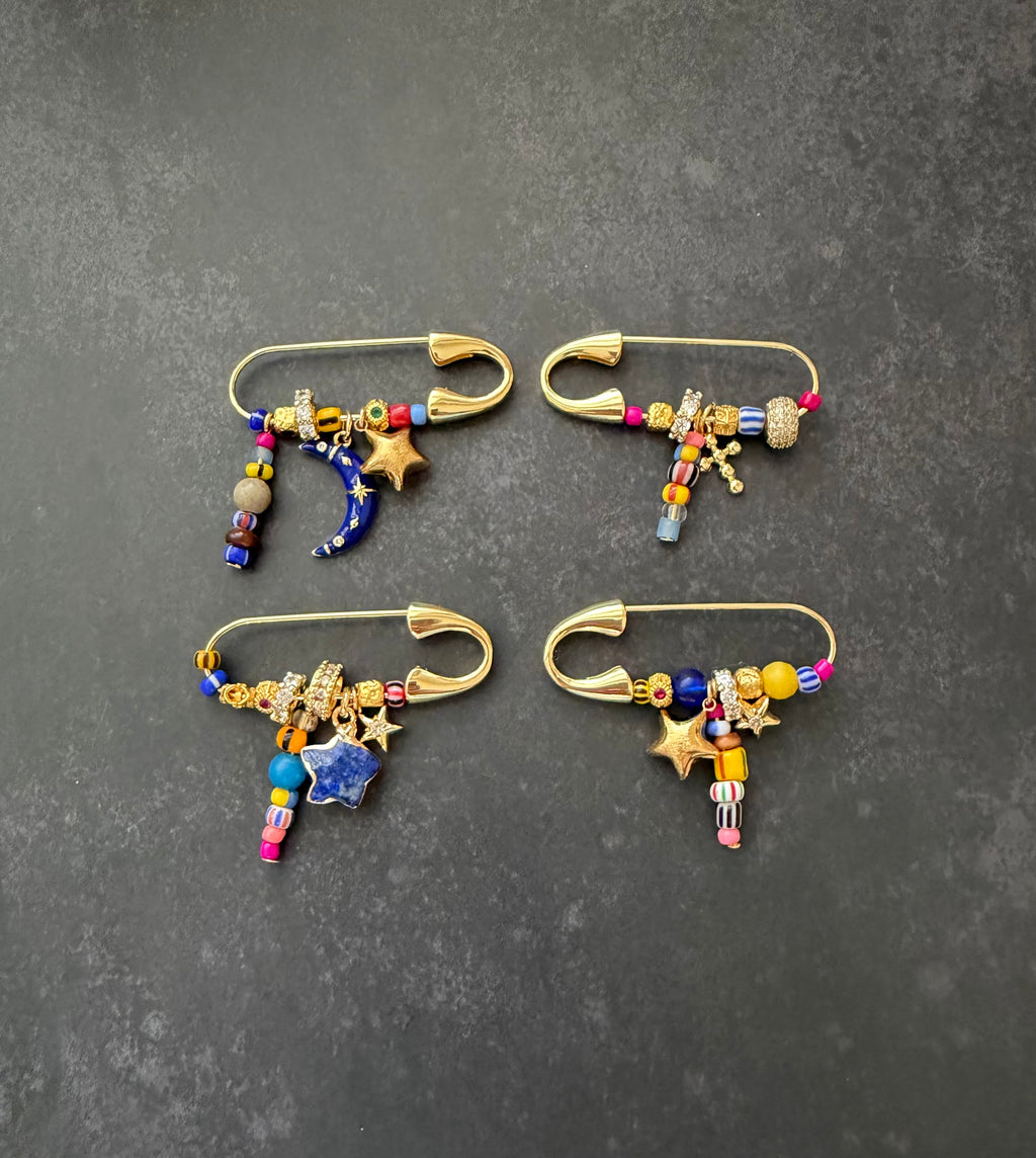 Collected Charms Brooch Pins: 4 Styles