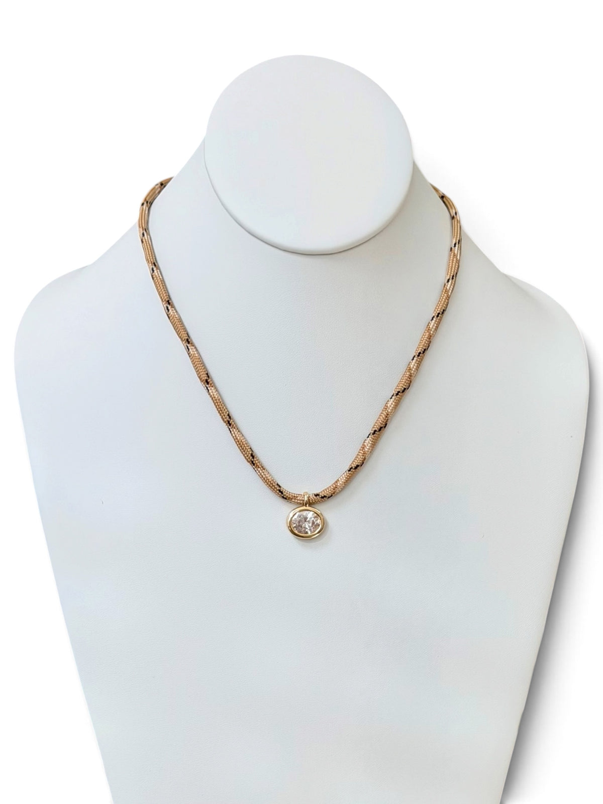 The Luxe Cord Necklace: Various Paracords with a faceted gemstone like pendant