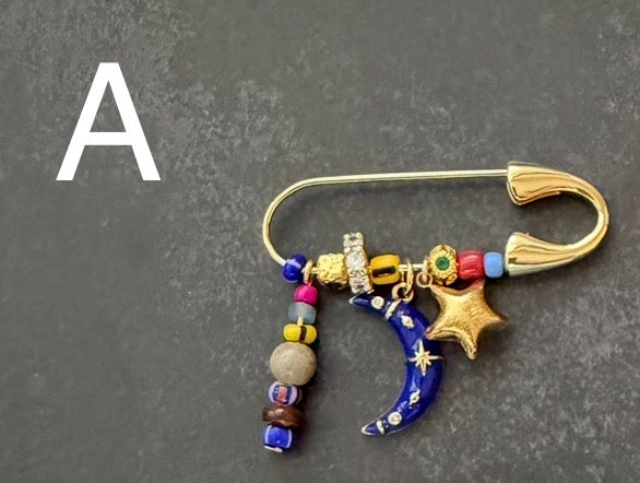 Collected Charms Brooch Pins: 4 Styles