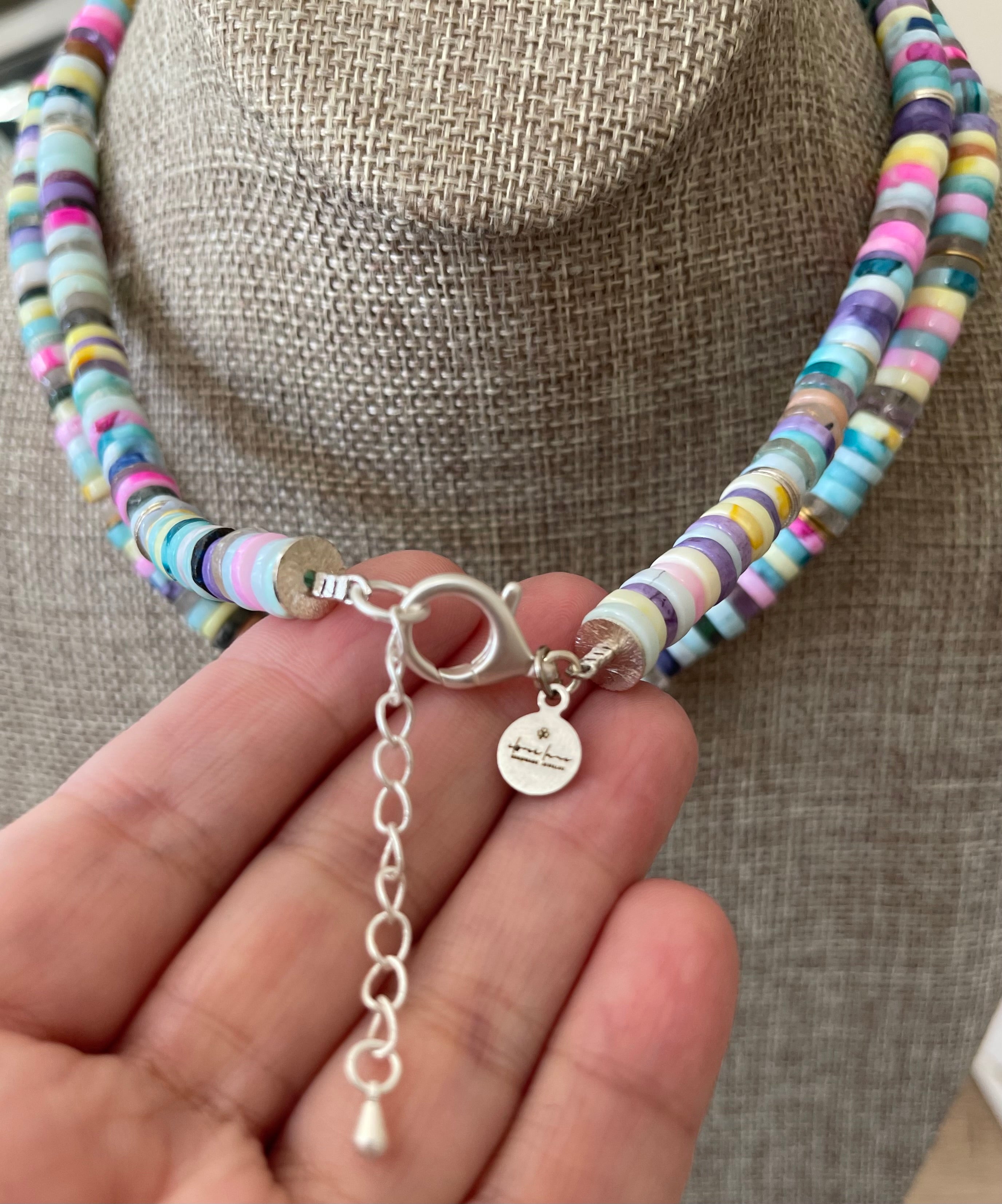 Confetti Coast Necklace: Multi Mixed Gemstones in beautiful bright tones One with Gold accents & One with Silver