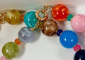 The Confetti Strand: Gemstone like beads in resin Choose Gold or Silver