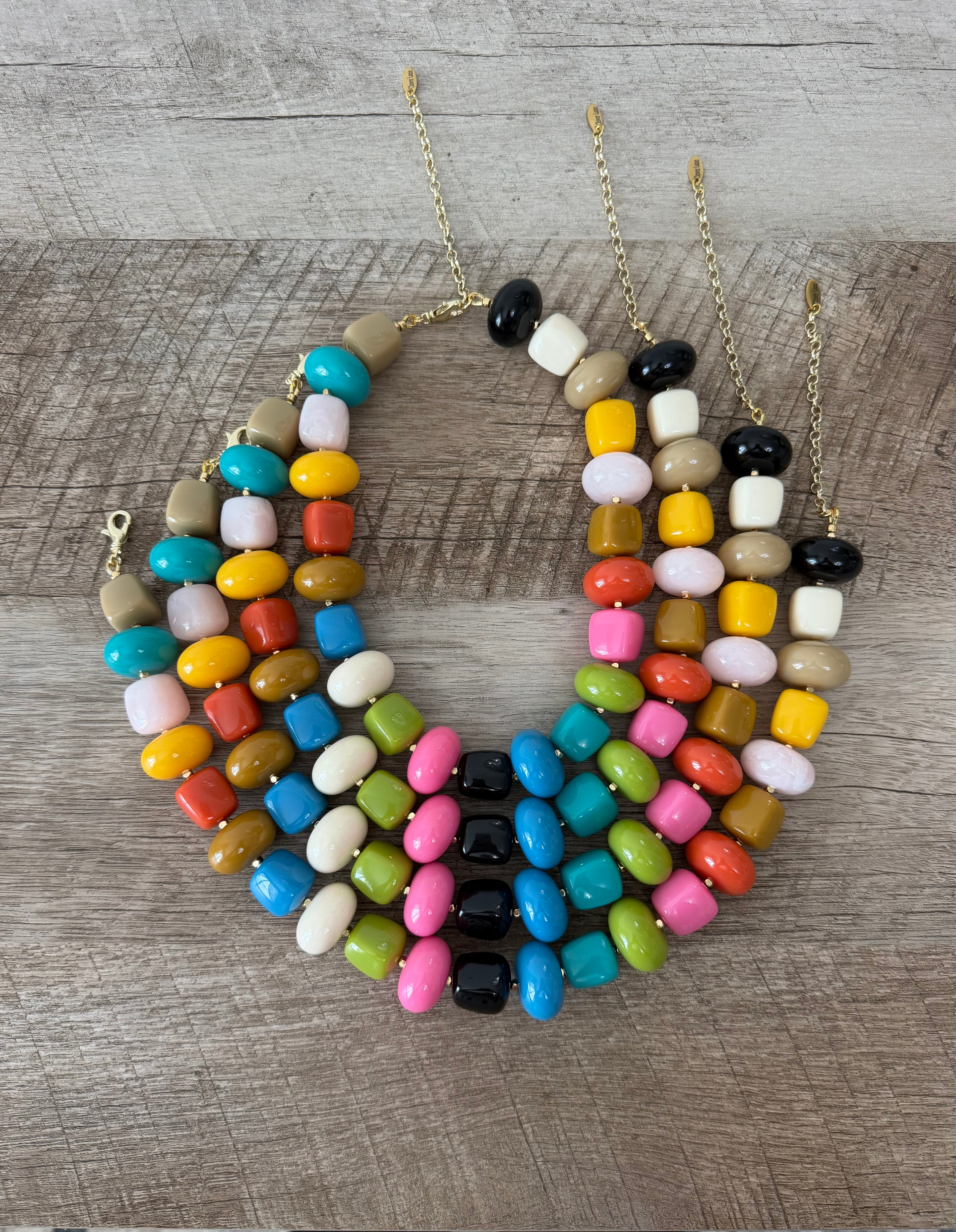 My Happy Place Necklace: Resin beads Gold accents & clasp