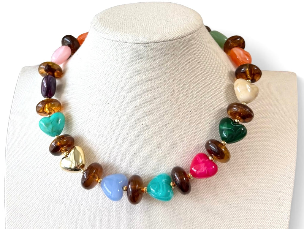 The Sweetheart Necklace: resin that looks like gemstones
